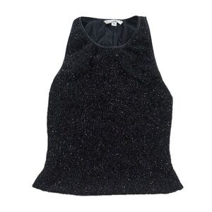 Alexia Admor Black Embellished Fitted Tank Top
